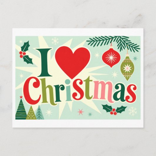 "クリスマス大好き" ポストカード (正面)