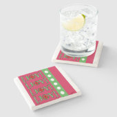 クリスマス大理石コースター、ジョイ ストーンコースター (横)