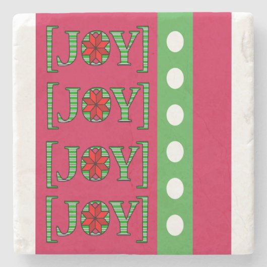 クリスマス大理石コースター、ジョイ ストーンコースター (正面)