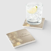 クリスマス大理石コースター、メリークリスマス ストーンコースター (横)