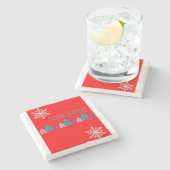 クリスマス大理石コースター、季節の挨拶 ストーンコースター (横)