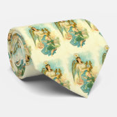 クリスマス天使と子供 ネクタイ (ロール)