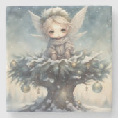 クリスマス天使 ストーンコースター (正面)