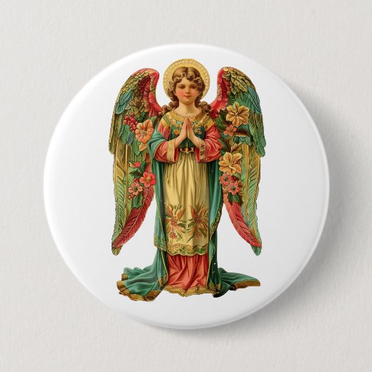 クリスマス天使 缶バッジ (正面)