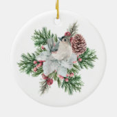 クリスマス天国 パーソナライズされた セラミックオーナメント (裏面)