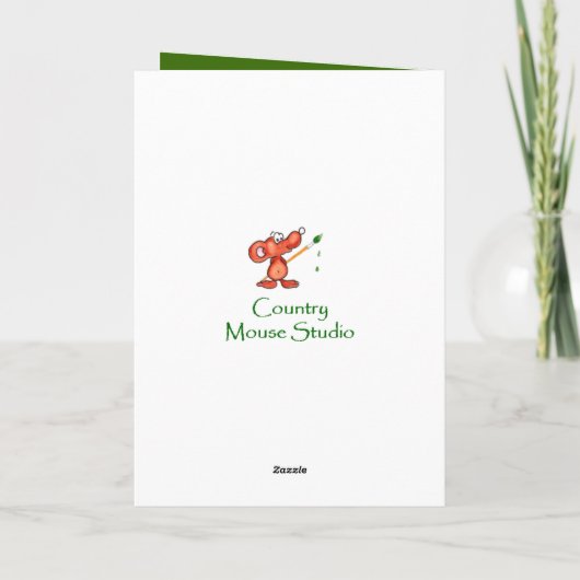 クリスマス夫かわいいフクロウバードホリーPIne シーズンカード (裏面)