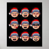 クリスマス夫人クロース顔おもしろい少年少女キッズクリスマス ポスター (正面)