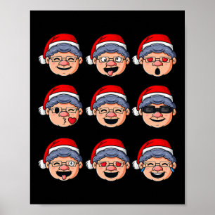 クリスマス夫人クロース顔おもしろい少年少女キッズクリスマス ポスター