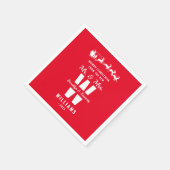 クリスマス夫妻の顔面蒼白モノグラム スタンダードカクテルナプキン (角)