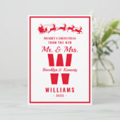 クリスマス夫妻を新婚したホワイトレッド・モノグラム シーズンカード (スタンド正面)