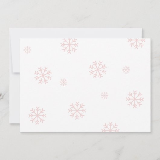 クリスマス女の子ベビーシャワーパーティの招待状 招待状 (裏面)