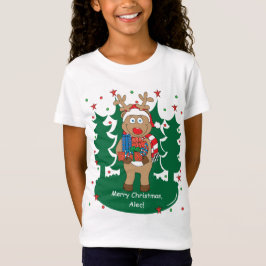 クリスマス女子素晴らしジャージーT/トナカイ得ギフト Tシャツ