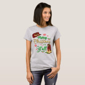 クリスマス女性のカーボーイ帽子&ブーツTシャツ Tシャツ (正面フル)