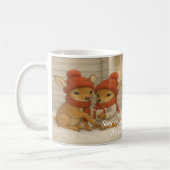 クリスマス好きのためのコージーな鹿のマグ コーヒーマグカップ (左)