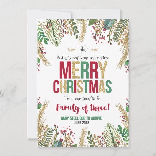 クリスマス妊娠のお知らせクリスマスカード シーズンカード (正面)