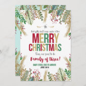 クリスマス妊娠のお知らせクリスマスカード シーズンカード (正面/裏面)