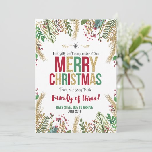 クリスマス妊娠のお知らせクリスマスカード シーズンカード (スタンド正面)