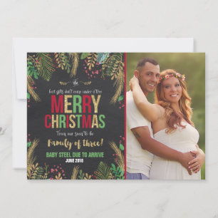 クリスマス妊娠のお知らせクリスマスカード シーズンカード