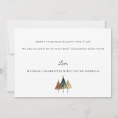 クリスマス妊娠のお知らせホリデーカード サンキューカード (裏面)