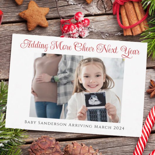 クリスマス妊娠のお知らせホリデーカード サンキューカード