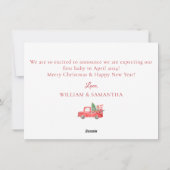 クリスマス妊娠のお知らせホリデーカード シーズンカード (裏面)