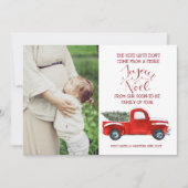 クリスマス妊娠のお知らせ – ヴィンテージトラック シーズンカード (正面)