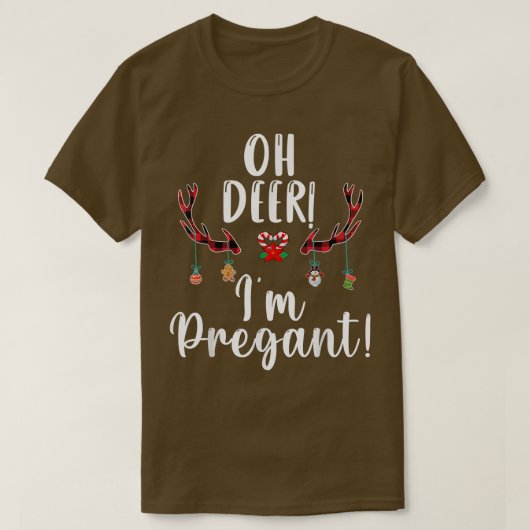 クリスマス妊娠の告知ああ鹿I's Pregn Tシャツ (デザイン正面)