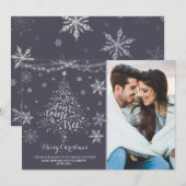 クリスマス妊娠の発表クリスマス写真 シーズンカード (正面/裏面)