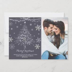 クリスマス妊娠の発表クリスマス写真 シーズンカード