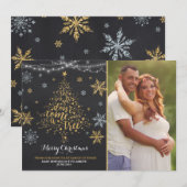 クリスマス妊娠の発表クリスマス写真 シーズンカード (正面/裏面)