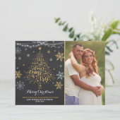 クリスマス妊娠の発表クリスマス写真 シーズンカード (スタンド正面)