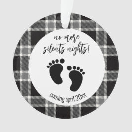 クリスマス妊娠の発表ブラックプレイド オーナメント