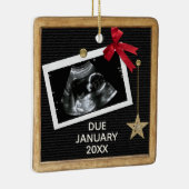 クリスマス妊娠の発表ペッグの手紙ボード セラミックオーナメント (右)