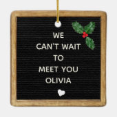 クリスマス妊娠の発表ペッグの手紙ボード セラミックオーナメント (裏面)