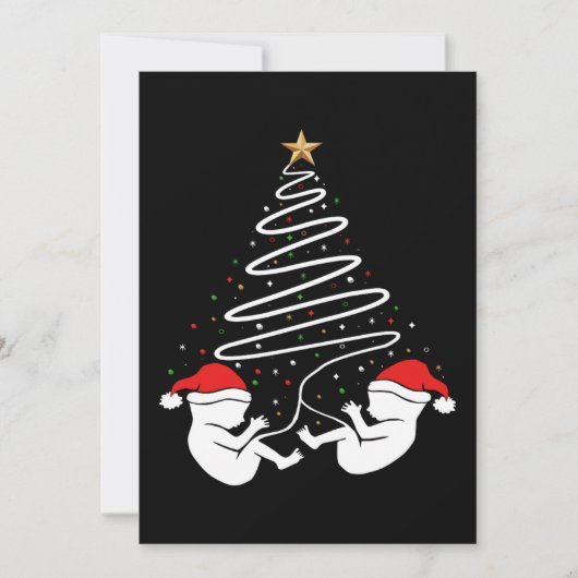 クリスマス妊娠ベビー双子クリスマス発表 シーズンカード (正面)