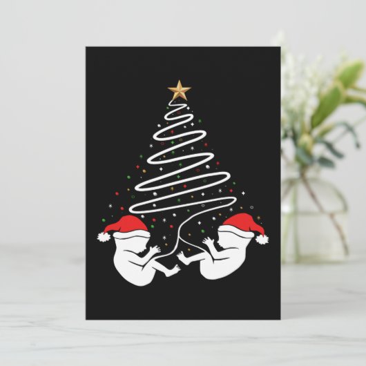 クリスマス妊娠ベビー双子クリスマス発表 シーズンカード (スタンド正面)