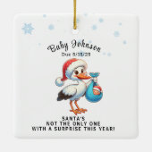 クリスマス妊娠リビールおもしろい発表 セラミックオーナメント (裏面)