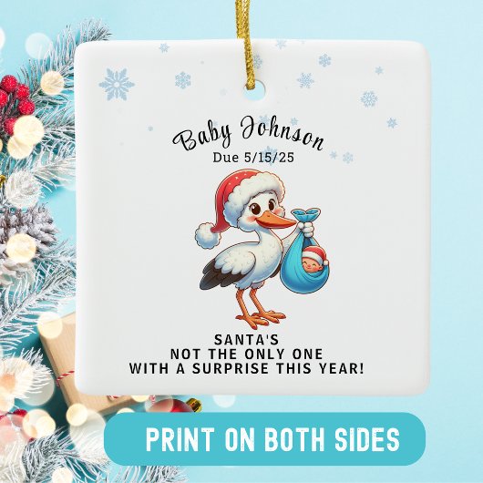 クリスマス妊娠リビールおもしろい発表 セラミックオーナメント