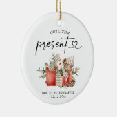 クリスマス妊娠告知オーナメントプレゼント セラミックオーナメント (右)