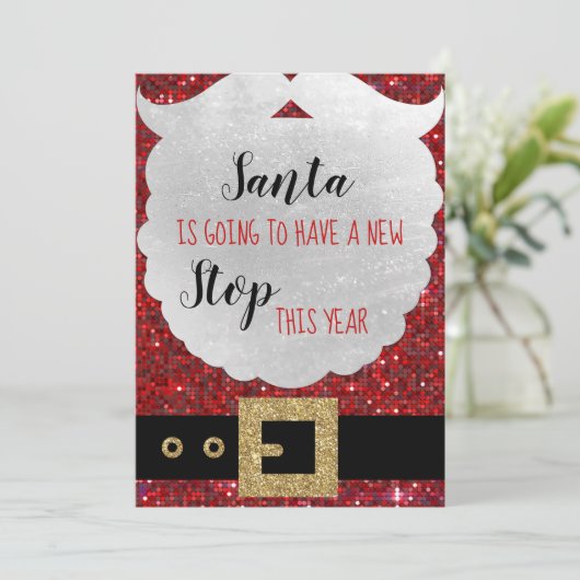 クリスマス妊娠告知カードサンタ シーズンカード (スタンド正面)