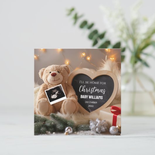 クリスマス妊娠告知カード 招待状 (スタンド正面)