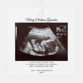 クリスマス妊娠発表おばあちゃん休日 メタルオーナメント (正面)