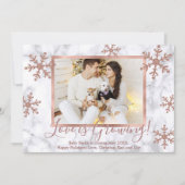 クリスマス妊娠発表写真カード 招待状 (正面)