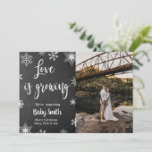 クリスマス妊娠発表写真カード 招待状 (スタンド正面)