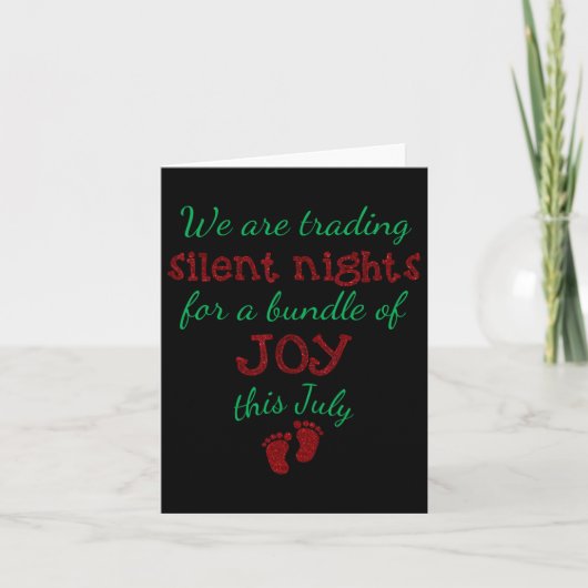 クリスマス妊娠発表Tシャツ 出産予定日 カード (正面)
