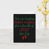 クリスマス妊娠発表Tシャツ 出産予定日 カード (黄色い花)