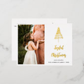 クリスマス妊娠記念写真 箔シーズンポストカード (正面/裏面)