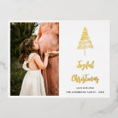 クリスマス妊娠記念写真 箔シーズンポストカード (正面)