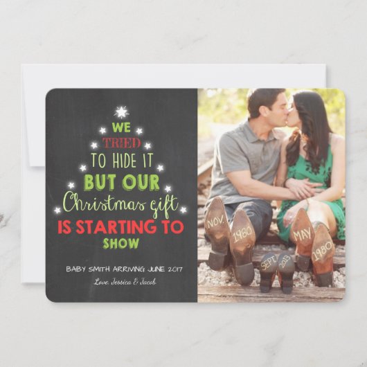 クリスマス妊娠超音波告知ツリー シーズンカード (正面)