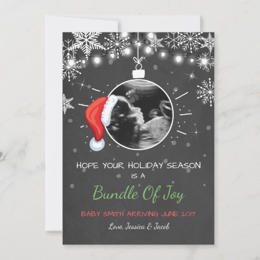 クリスマス妊娠超音波告知Joy シーズンカード (正面)